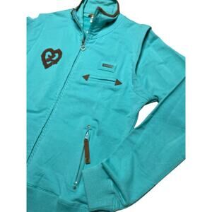 Luxirie by LRG Activewear Zip Front Aqua Sweatshirt Jacket size XL